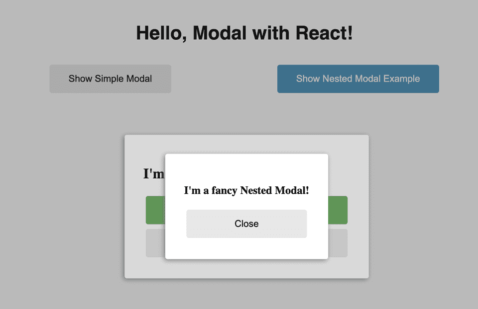 Modal example screenshot